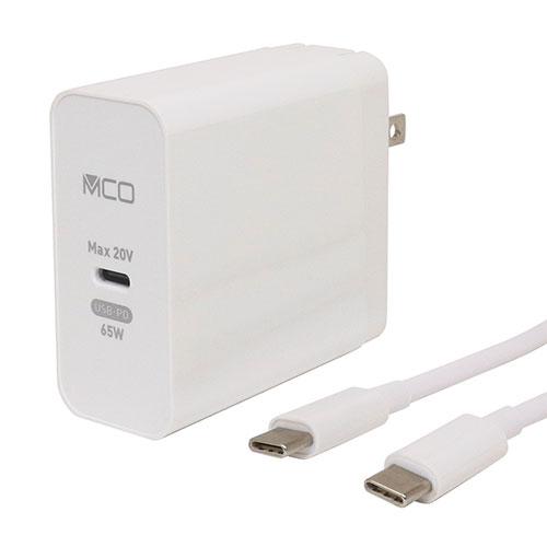 ミヨシ PD対応65W USB-ACアダプタTypeCケーブル付ホワイト IPA-CS02/WH
