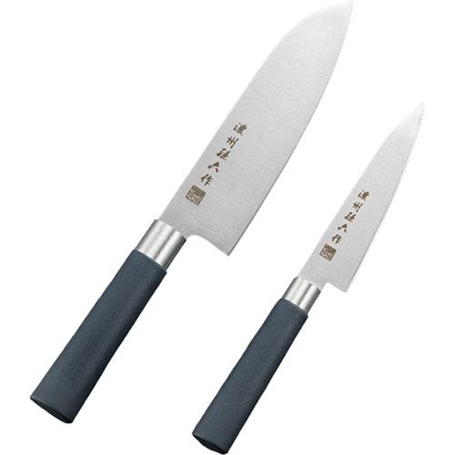 濃州孫六作 料理包丁2点セット 和式黒柄 K20484716 : はるいろ暮らしの