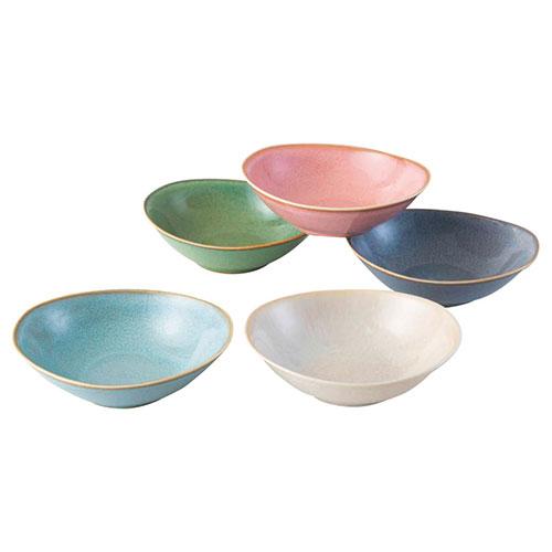 美濃焼 彩々 楕円小鉢5客揃 K20357716 : はるいろ暮らしの雑貨店