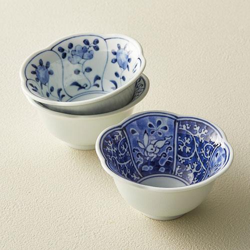 波佐見焼 藍文様 花型小付5客揃 K20688026 : はるいろ暮らしの雑貨店