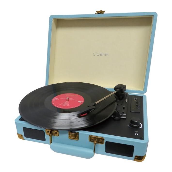 CICONIA レコードプレーヤー TE-1907 レトロ クラシカル (ライトブルー