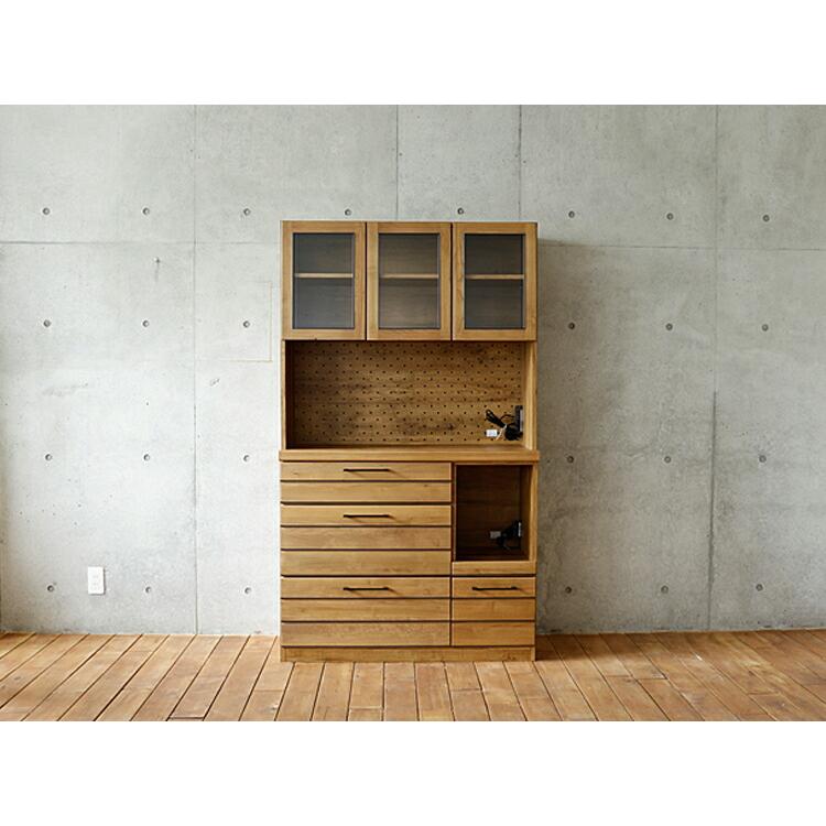 LINA 105 キッチンボード 食器棚 完成品 105cm カップボード キッチン