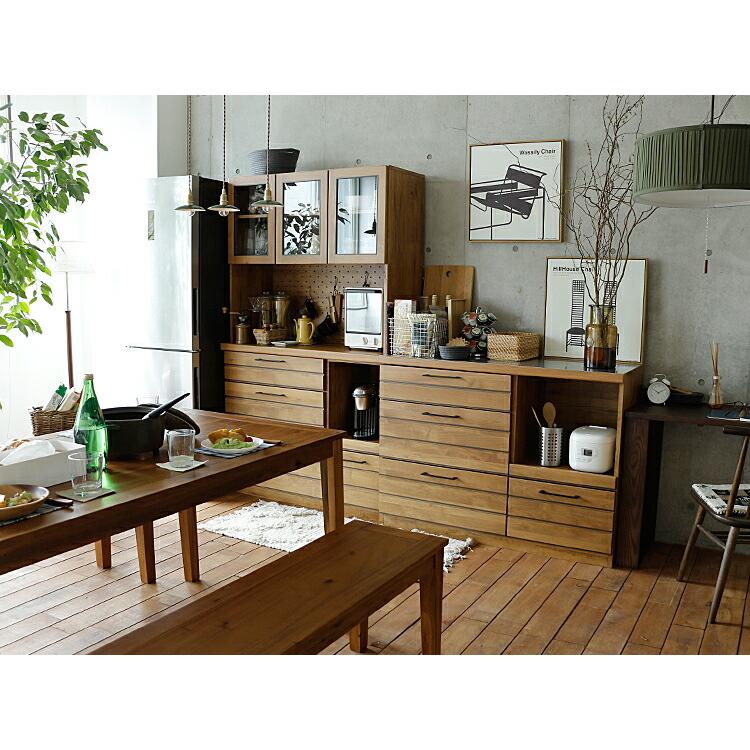 LINA 105 キッチンボード 食器棚 完成品 105cm カップボード キッチン