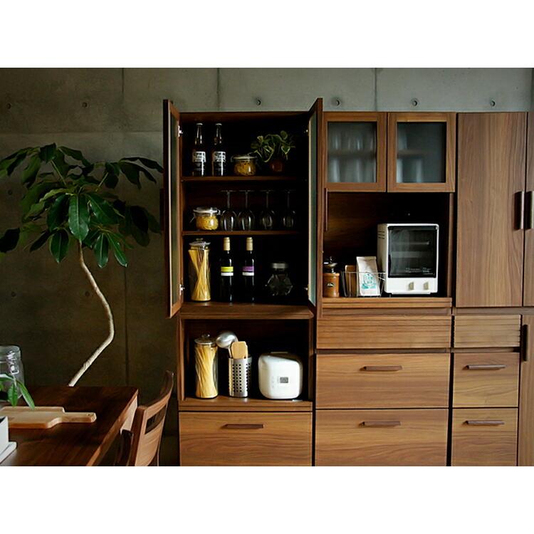 組み合せ自由自在 キッチン壁面収納 Remti（レムティ）Cタイプ 扉付きキッチンキャビネット 完成品 キッチンボード 天板 木製 スライド 収納 キッチン 引出 × 奥行 高さ 天板 40cm 42cm キッチンボード 木製 収納 キッチン 引出 幅 8cm 5cm 単品は すべて同じサイズです 天板60：幅