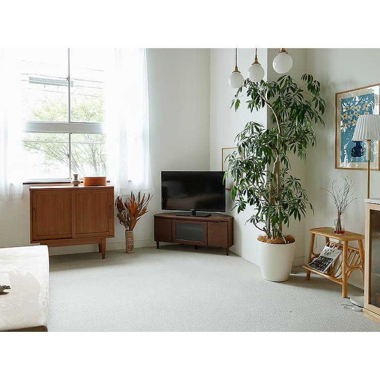 コーナーテレビボード FINE（ファイン）ハイタイプ ブラウン コーナー