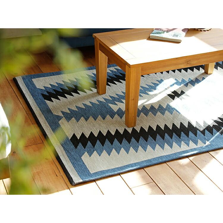 ラグマット NATIVE RUG LIGHT BLUE ラグ マット 絨毯 カーペット