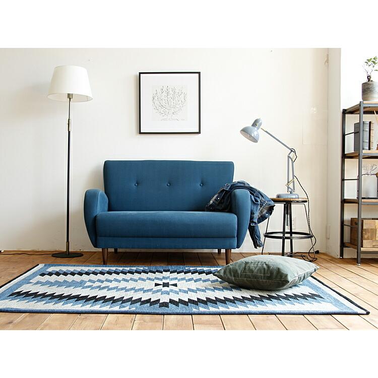 ラグマット NATIVE RUG LIGHT BLUE ラグ マット 絨毯 カーペット