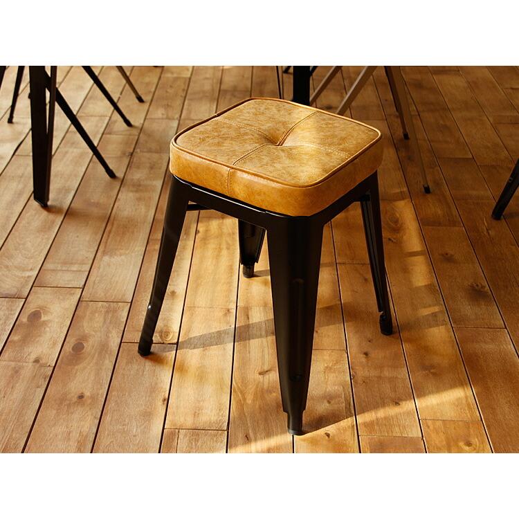 スタッキングスツール Cooly（クーリー） スツール アイアン レザー