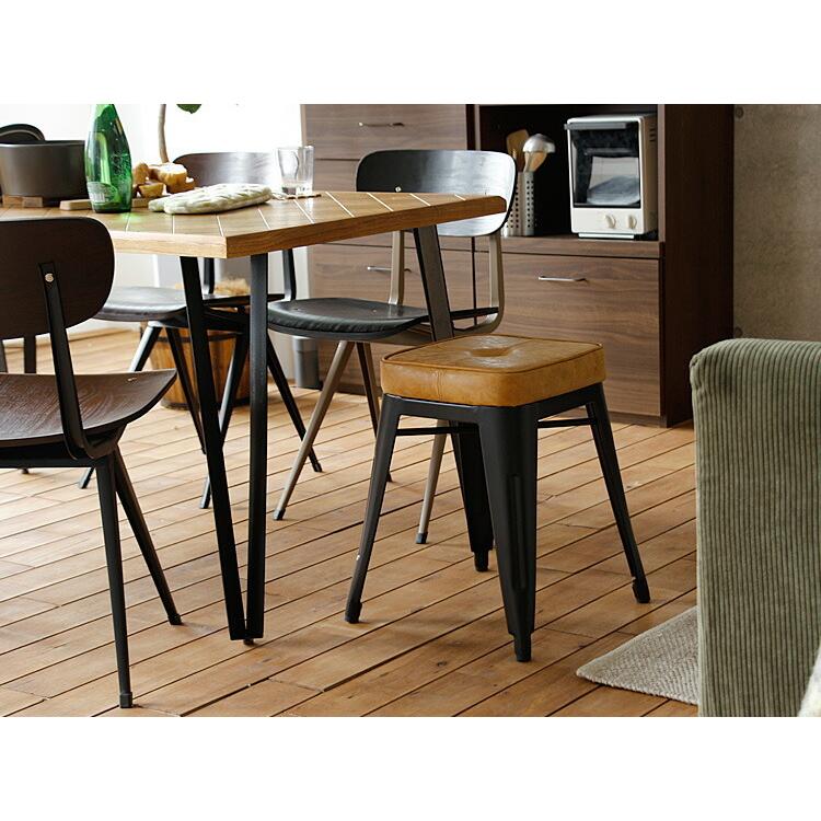 スタッキングスツール Cooly（クーリー） スツール アイアン レザー