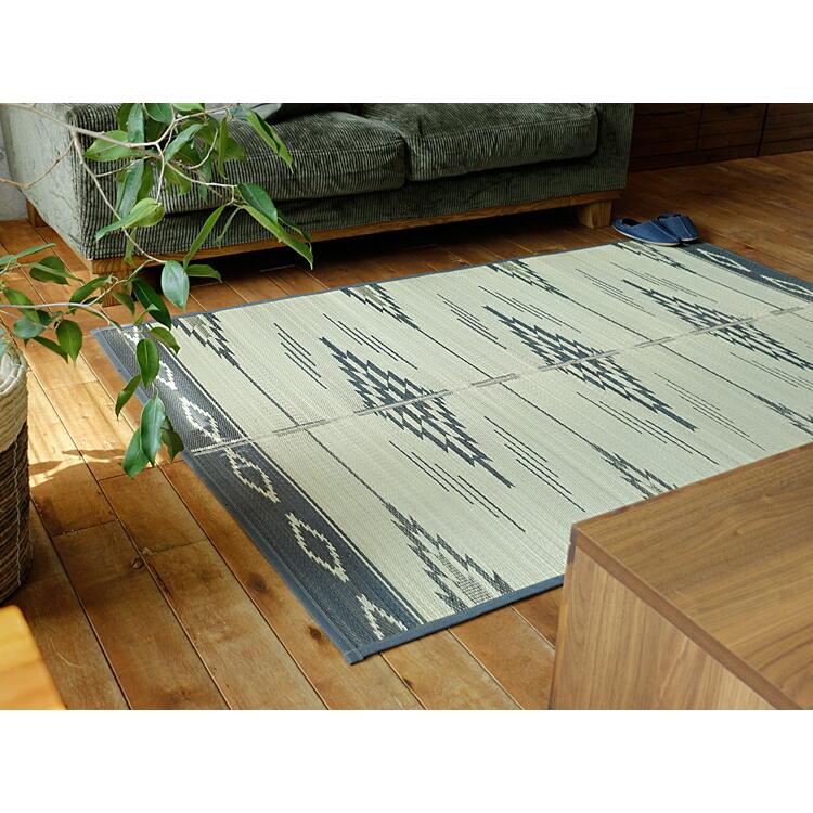 ラグマット BasShu IGUSA RUG GRAY 夏用 い草 バッシュ 140×200