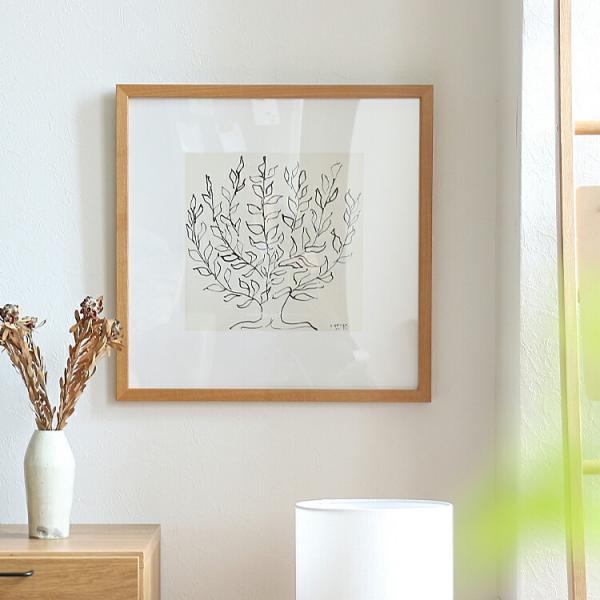 木製パネル オールポスター アンティーク インテリア アートポスター Henri Matisse「低木」 ナチュラルフレーム インテリア
