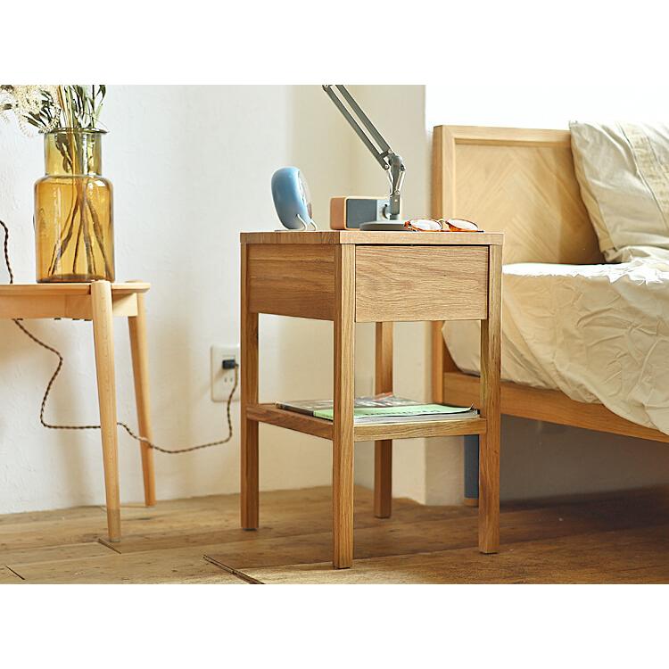 ヴィンテージ　ドロワーサイドテーブル　ベッドサイドテーブル Woody Prime Walnut 北欧風ベッドサイドテーブル | 落ち着いた雰囲気を