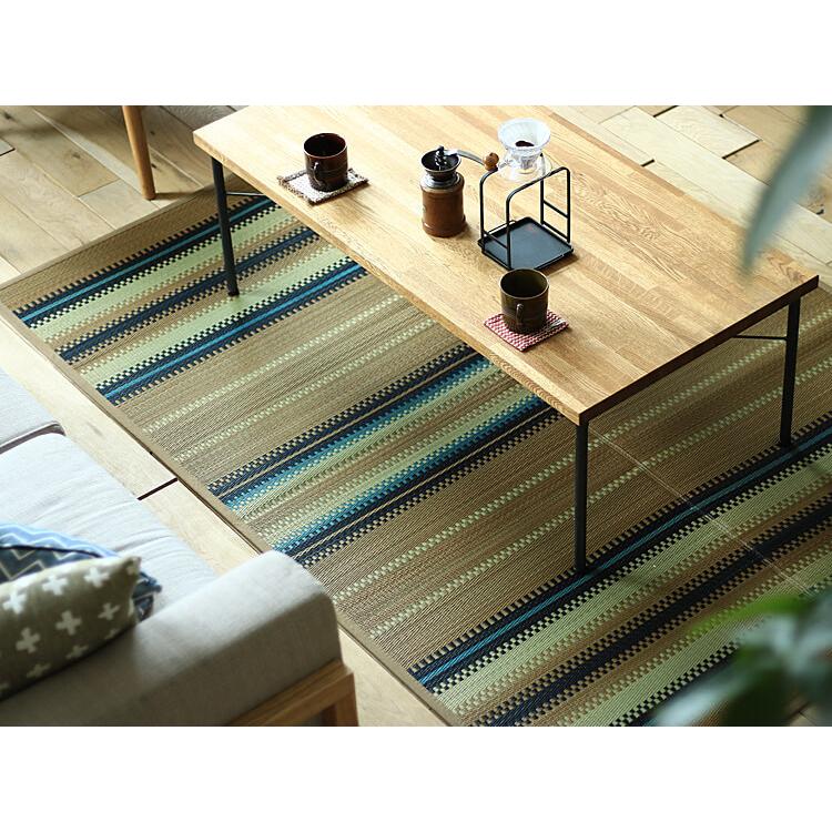 ラグマット BasShu IGUSA RUG BORDER Aタイプ 夏用 い草 バッシュ 140 