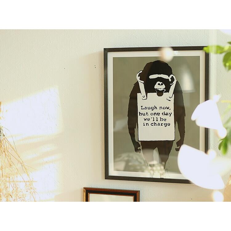額装品/Laugh now/バンクシー/アート/インテリア/貴重 アートポスター Banksy (バンクシー) Laugh Now インテリア 絵 絵画