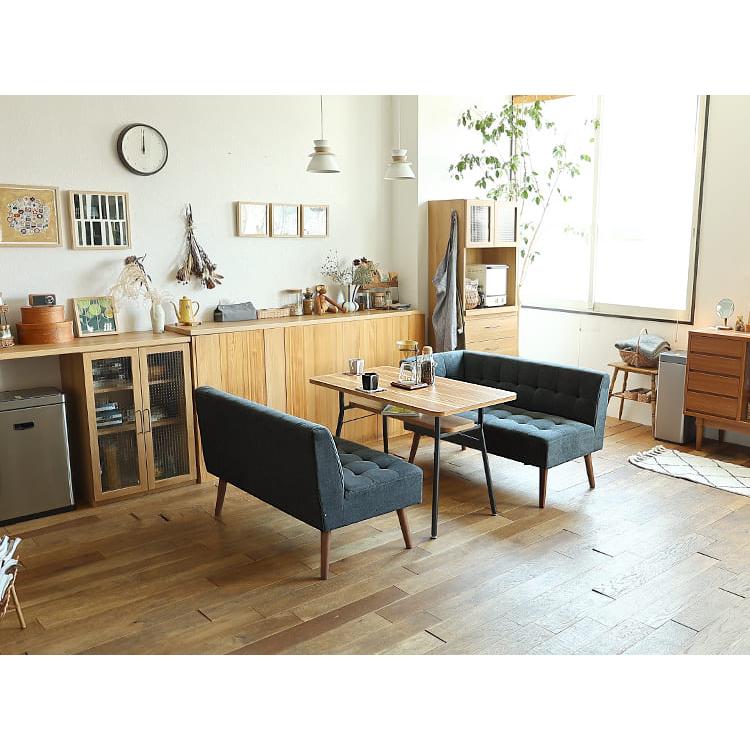 ソファーダイニング3点セット mild（ミルド）ディープブルータイプ