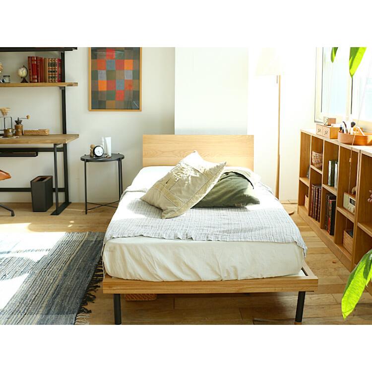 ベッド UNIK（ユニック） シェルフ付きタイプ セミダブル フレーム