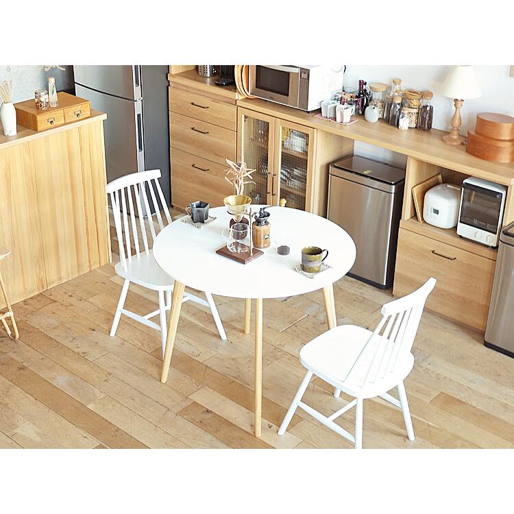 円形ダイニングテーブル Enkel(アンクル) ホワイト ダイニングテーブル