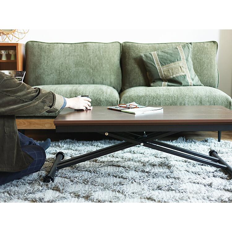 昇降・拡張テーブル Torshe（トルシェ） ブラウンテーブル リビング