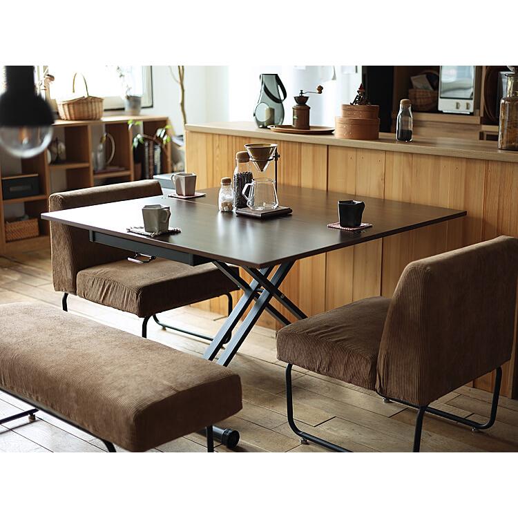 昇降・拡張テーブル Torshe（トルシェ） ブラウンテーブル リビング