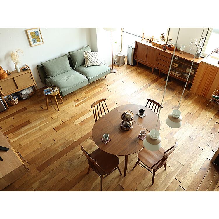 円形 伸長式ダイニングテーブル Rizn(リズン) ブラウンタイプ 伸長式