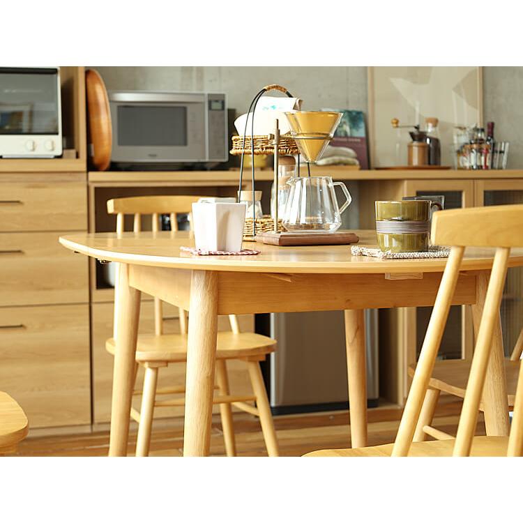 円形 伸長式ダイニングテーブル Rizn(リズン) ナチュラルタイプ 伸長式