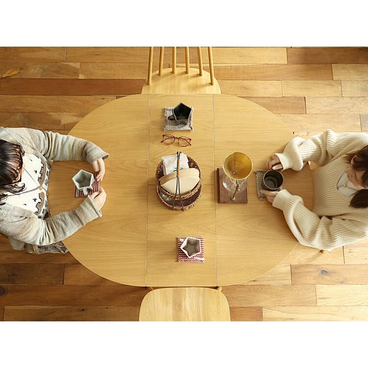 円形 伸長式ダイニングテーブル Rizn(リズン) ナチュラルタイプ 伸長式