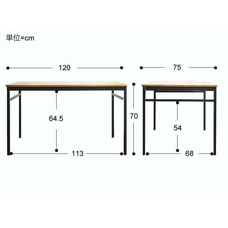 ダイニングテーブル　Nola（ノラ)　120cmタイプ ダイニングテーブル 無垢 高さ70cm ヴィンテージ おしゃれ 幅120 pcデスク 奥行75 デスク 天然木 カフェ｜kirario｜20