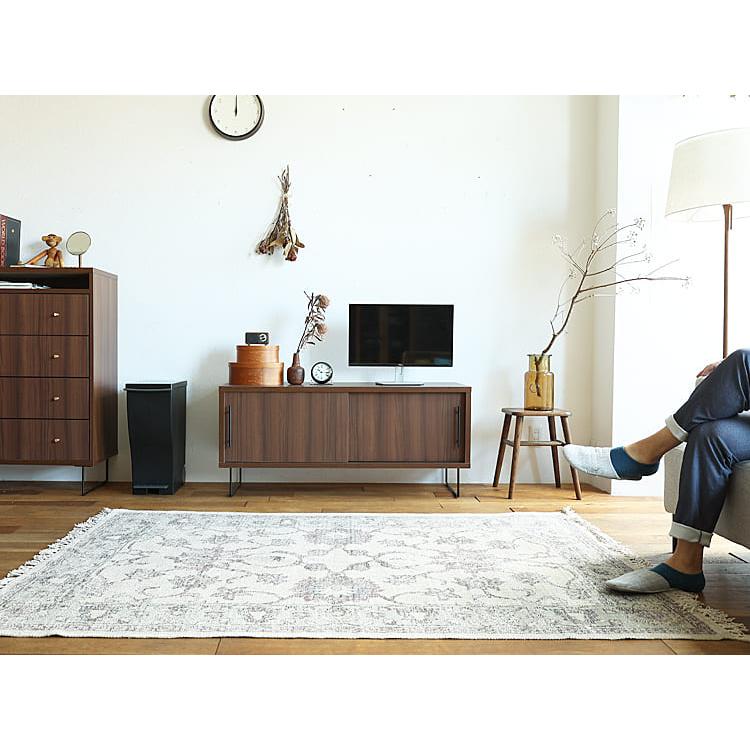ブラウン テレビボード 幅120cm g153015]【幅120cm】Connie ブラックパネル付きテレビ台 ローボード
