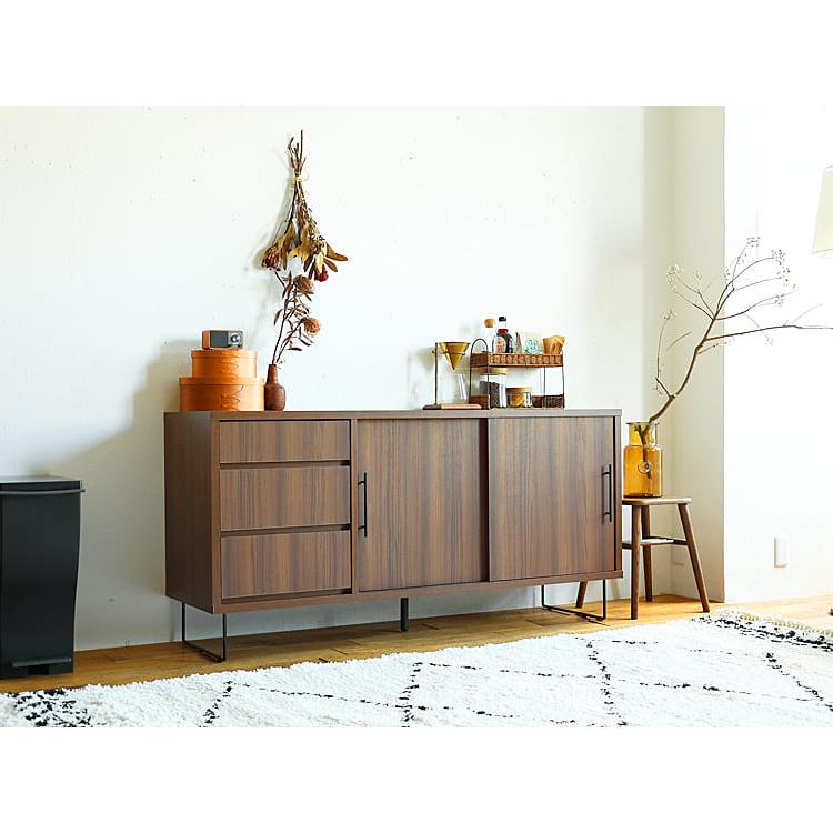 サイドボード Kalen（カレン）幅150cm ブラウンカラー キャビネット