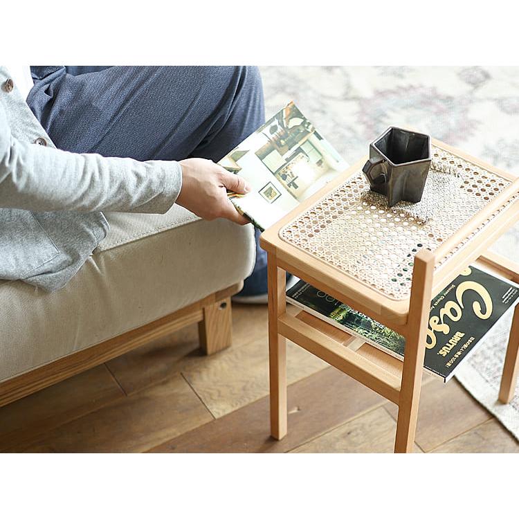 サイドテーブル AMU（アム） サイドテーブル テーブル ラタン ベッド
