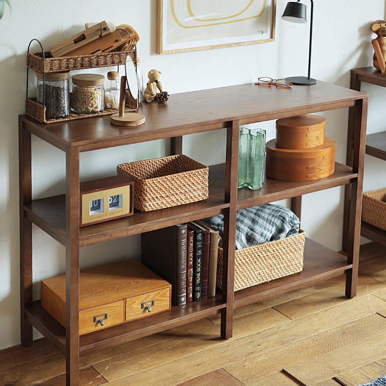 オープンシェルフ 青と木目調 楽天市場】オープンラック オープンシェルフ 4段 幅90 木製 収納 棚