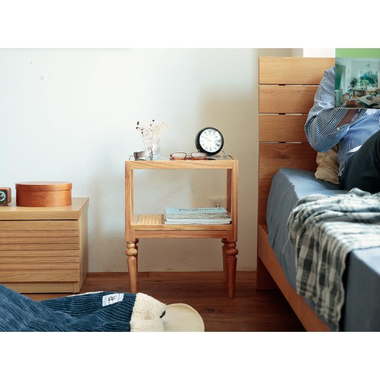 ナイトテーブル ROKU（ロク） サイドテーブル ナイトテーブル ラタン