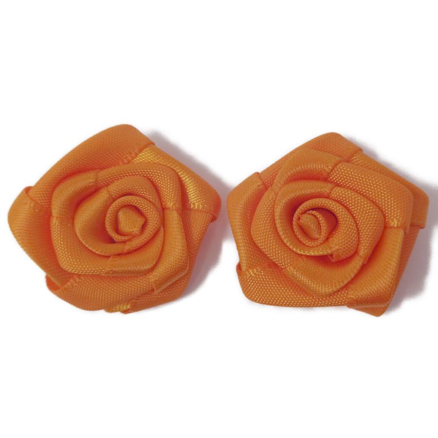 キラリ手芸部 No.4826 フラワー モチーフ（オレンジ色）約3cm×約3cm×4 