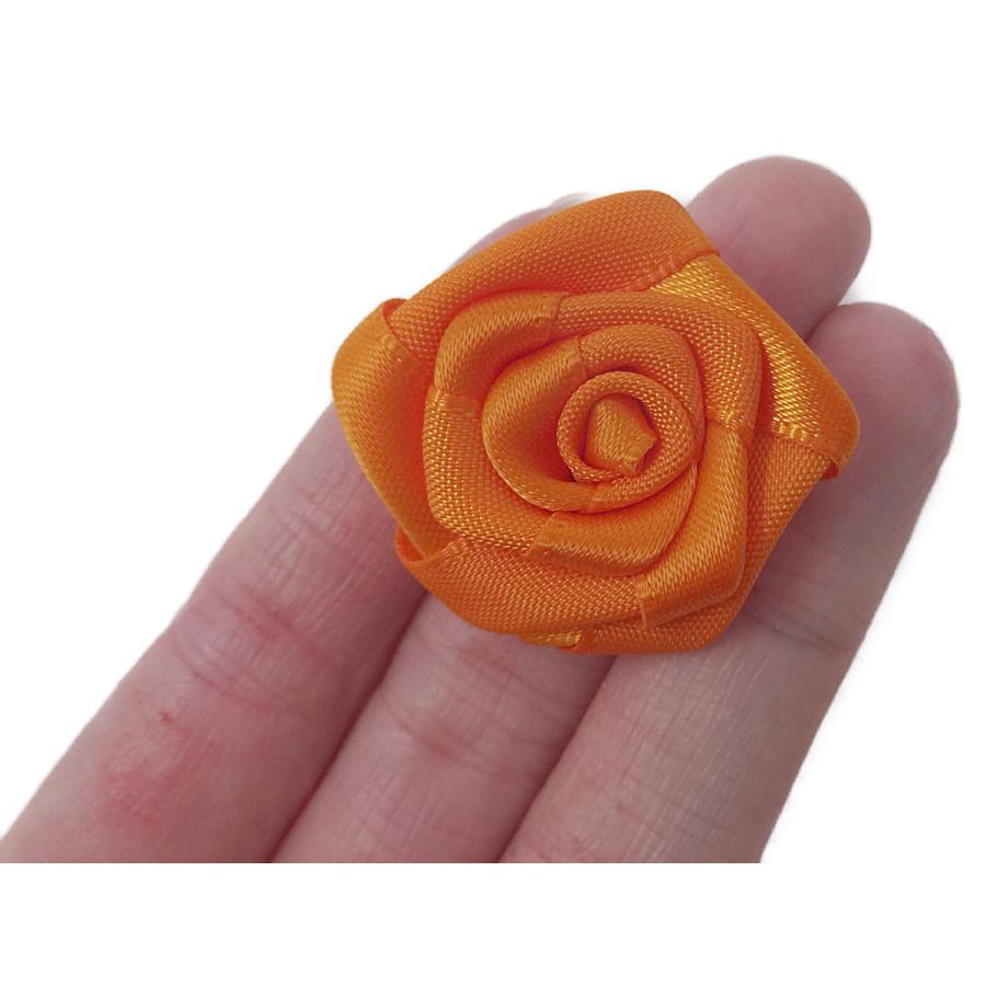 キラリ手芸部 No.4826 フラワー モチーフ（オレンジ色）約3cm×約3cm×4 