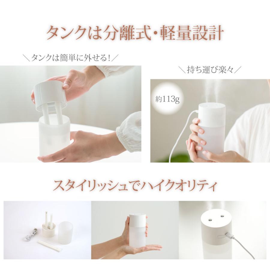 加湿器 小型 卓上 ミニ加湿器 2吹出口 USB給電式 軽量 静音 270ml 乾燥