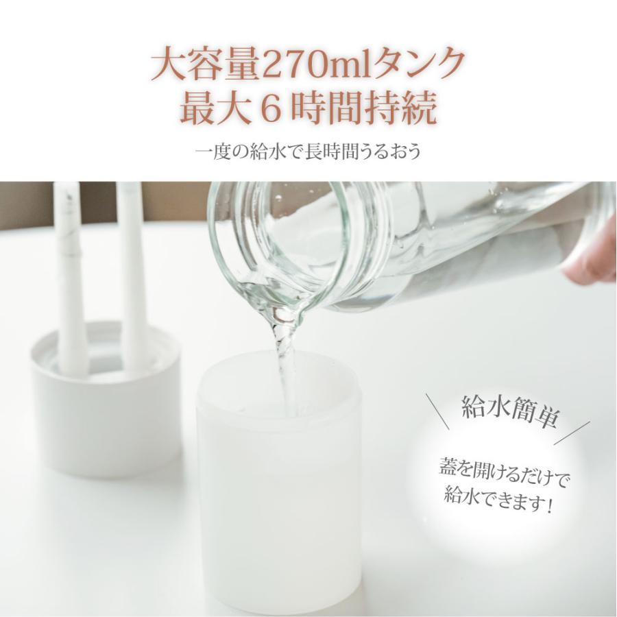 加湿器 小型 卓上 ミニ加湿器 2吹出口 USB給電式 軽量 静音 270ml 乾燥