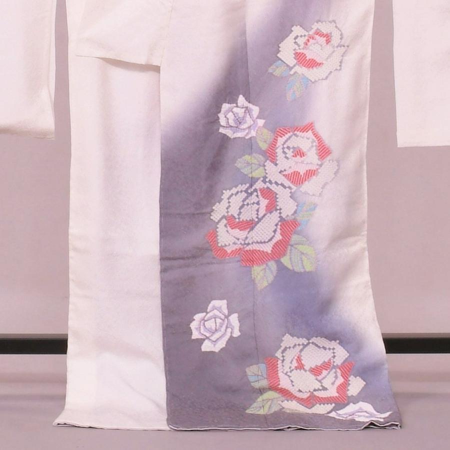 振袖　未仕立て品　白地薔薇柄　ふりおぼろ　おぼろ染めかさね絞り　お仕立て代込み |  | 03