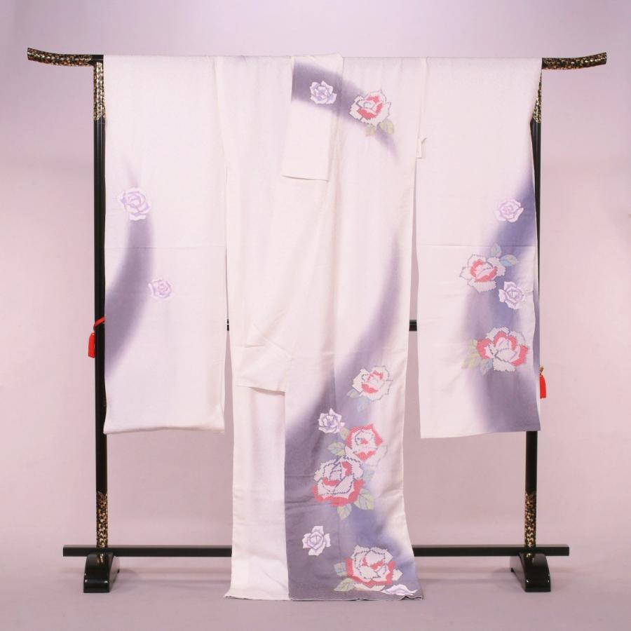 振袖　未仕立て品　白地薔薇柄　ふりおぼろ　おぼろ染めかさね絞り　お仕立て代込み |  | 04