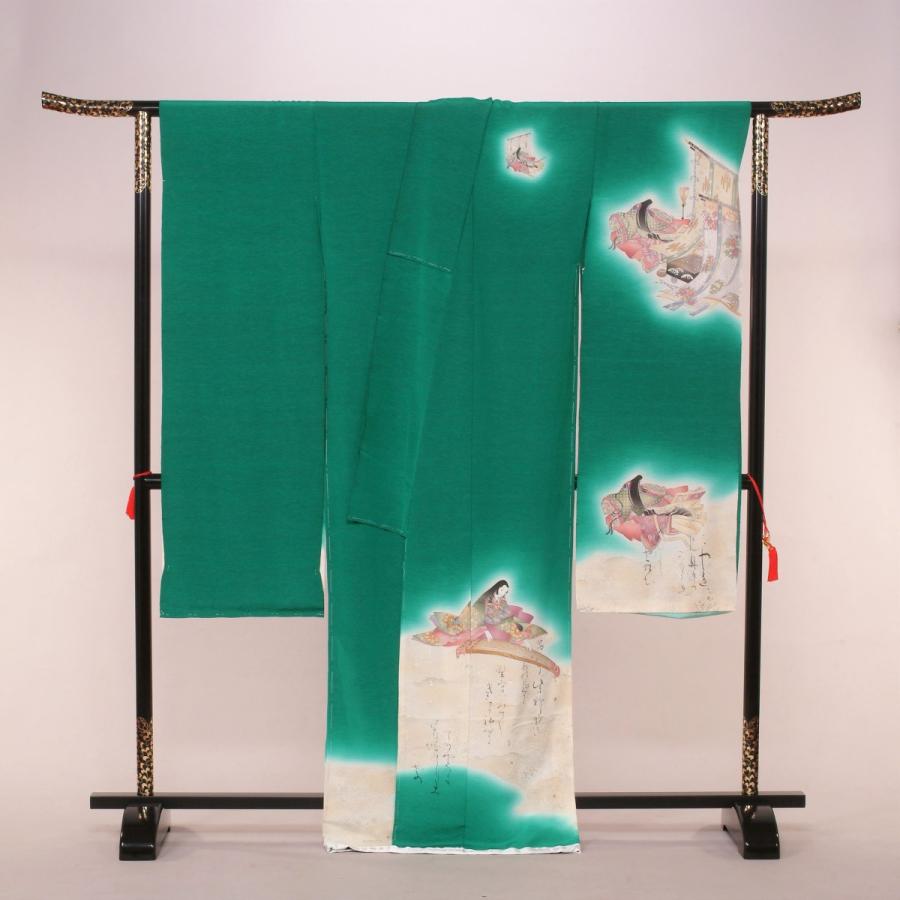 振袖　未仕立て品　特別誂え【樽本伊勢蔵】作　【琴弾く姫グリーン地】　お仕立て代込み |  | 01