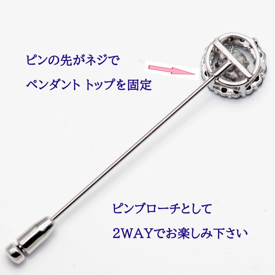 ダンシングストーンペンダント  ダイヤモンド0.633カラット　ブルーダイヤ取巻き　プラチナ製   ピッンブローチ兼用　18金ホワイトゴールドネックレス付き |  | 09