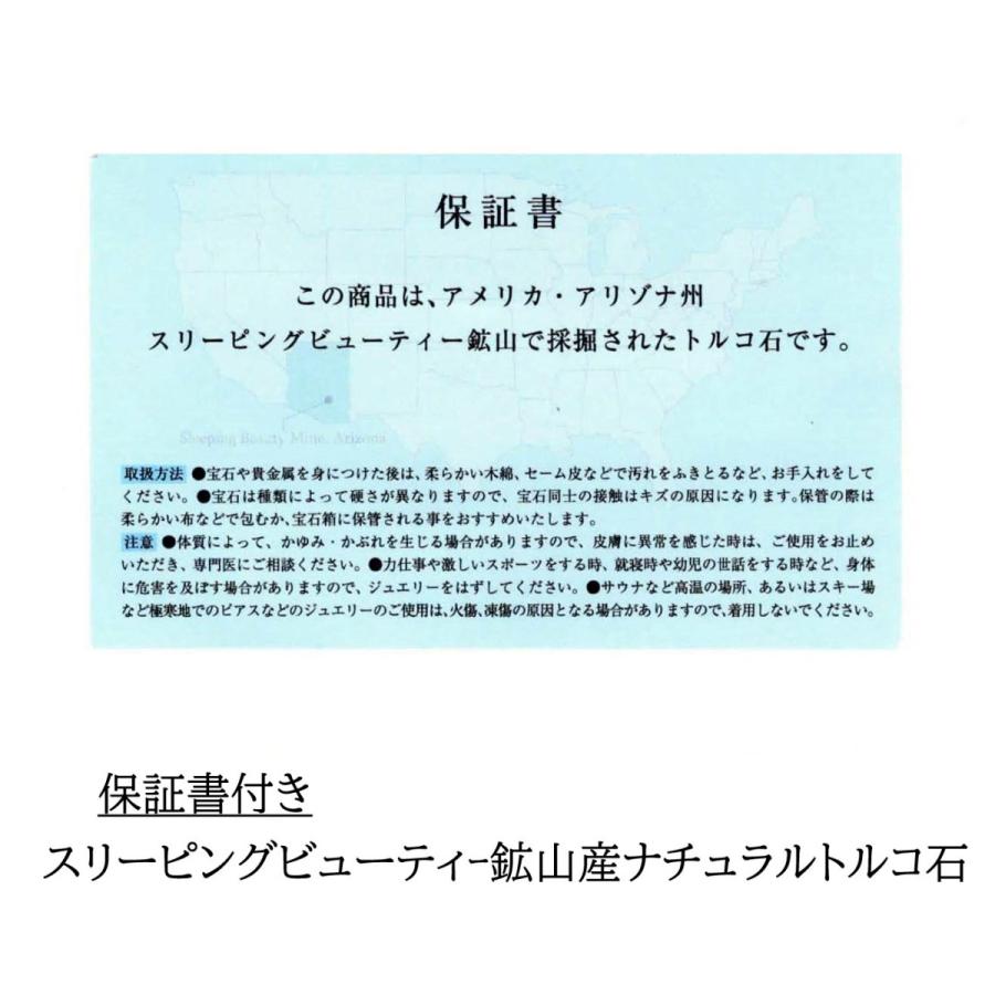 K18ホワイトゴールド製  ナチュラルトルコ石ペンダントネックレス　スリーピングビューティー鉱山産トルコ石 |  | 15