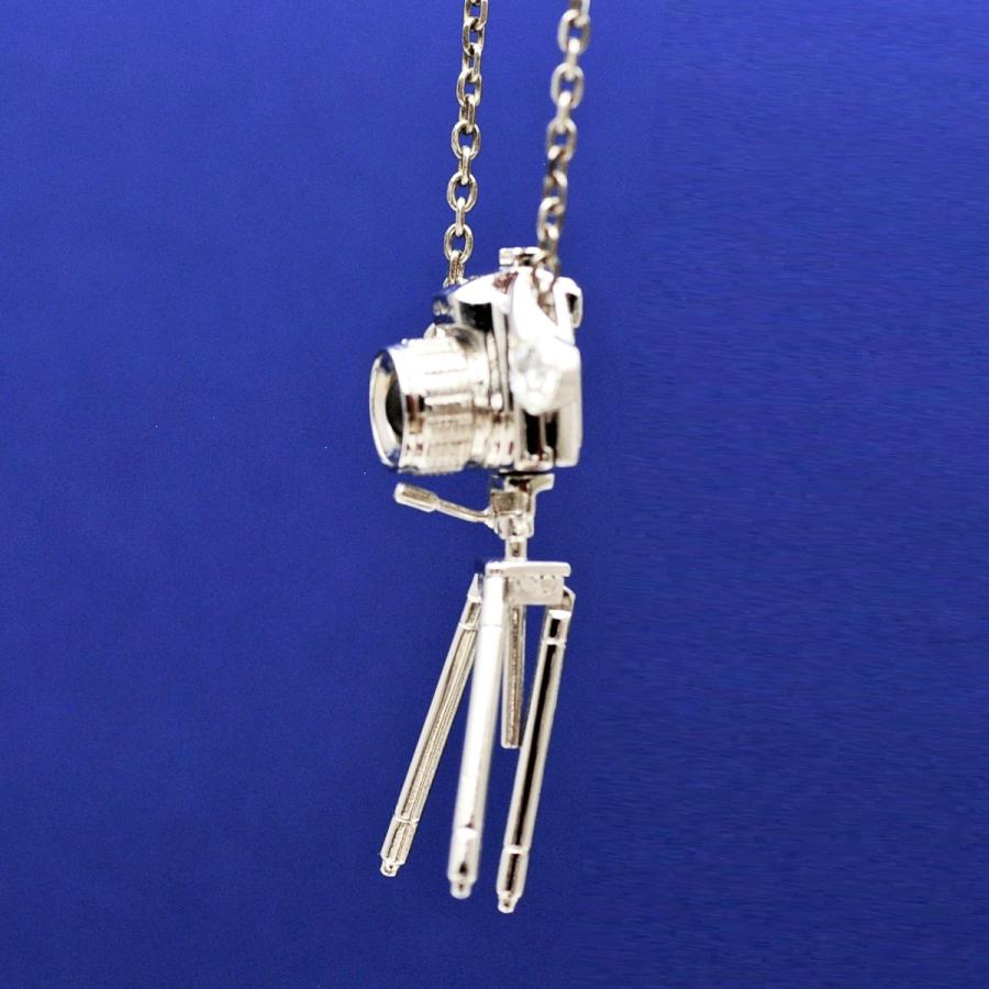 市川治之デザイン　カメラペンダント　三脚　キュービックジルコニアトップ付き　シルバーネックレス　おしゃれ　オブジェ　男性　女性 |  | 10