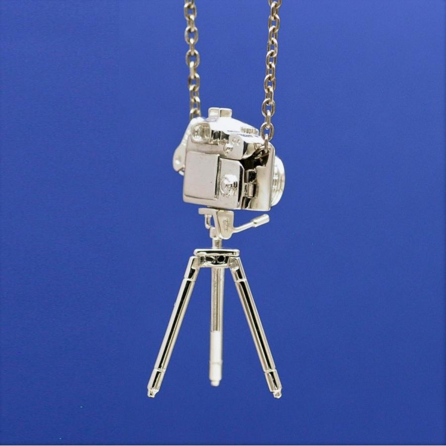 市川治之デザイン　カメラペンダント　三脚　キュービックジルコニアトップ付き　シルバーネックレス　おしゃれ　オブジェ　男性　女性 |  | 11
