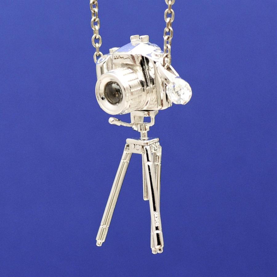 市川治之デザイン　カメラペンダント　三脚　キュービックジルコニアトップ付き　シルバーネックレス　おしゃれ　オブジェ　男性　女性 |  | 09