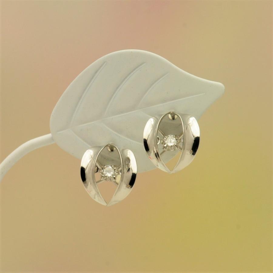 ダンシングストーン　ピアス【クロスフォー】正規品　 揺れるピアス　k18wg(18金ホワイトゴールド)　ダイヤ0.08ct |  | 01