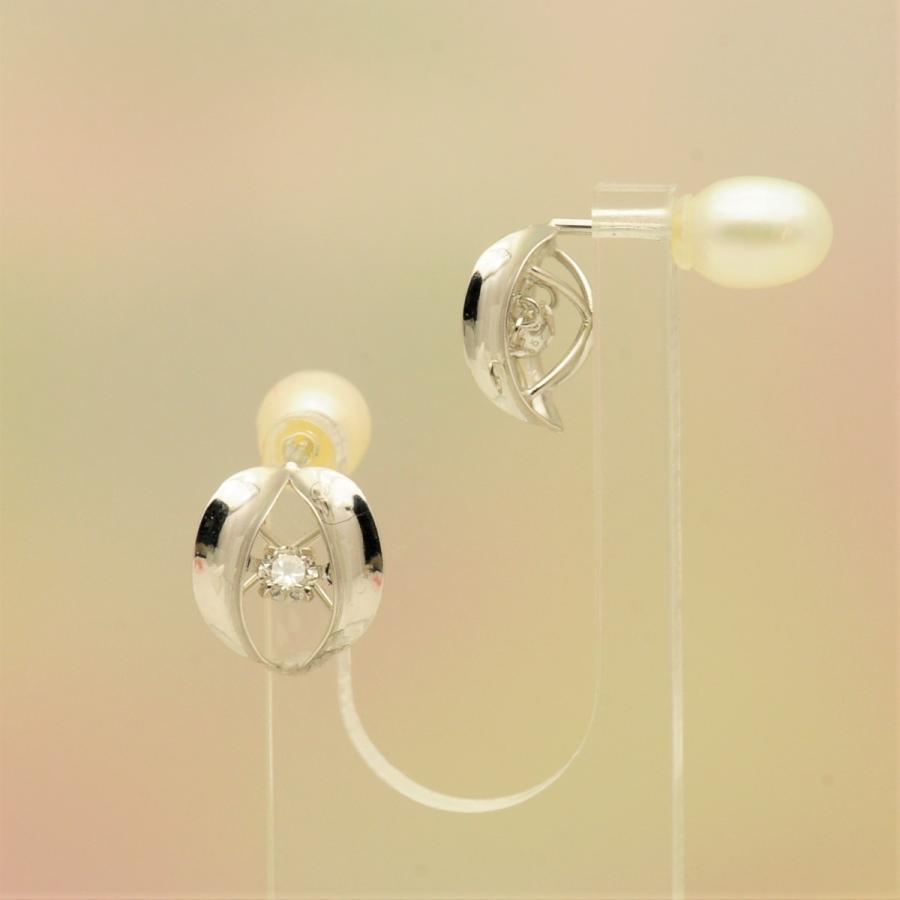 ダンシングストーン　ピアス【クロスフォー】正規品　 揺れるピアス　k18wg(18金ホワイトゴールド)　ダイヤ0.08ct |  | 03