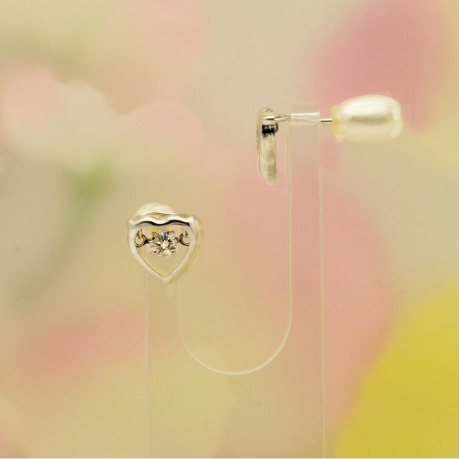 ダンシングストーン　ピアス【クロスフォー】正規品　 揺れるピアス　K18WG(18金ホワイトゴールド)　ダイヤ0.10カラット |  | 03