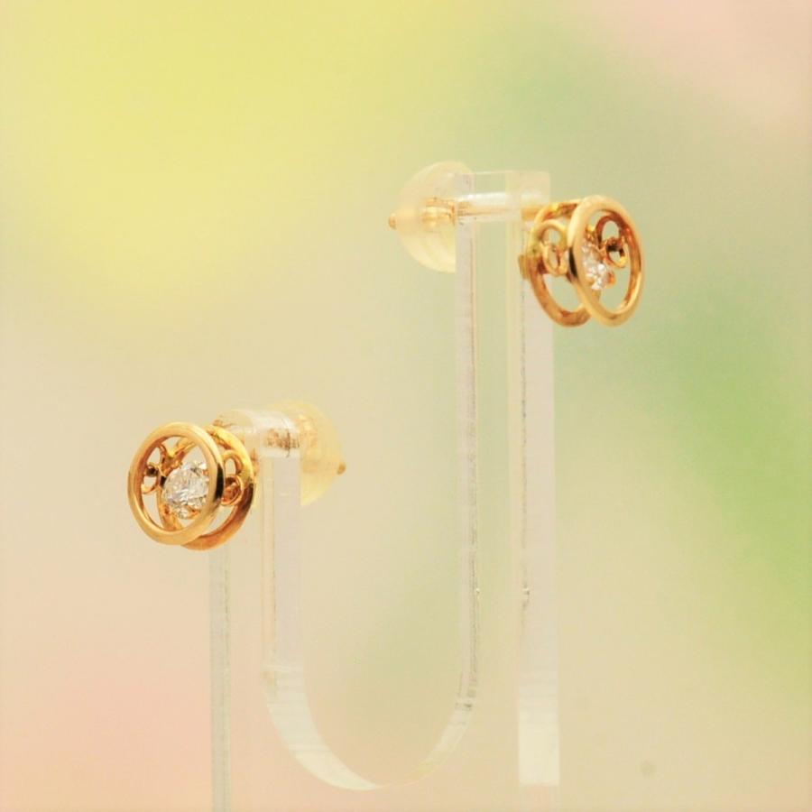 ダンシングストーン　ピアス【クロスフォー】正規品　 　揺れるピアス　k18ピンクゴールド　ダイヤ0.10ct |  | 02