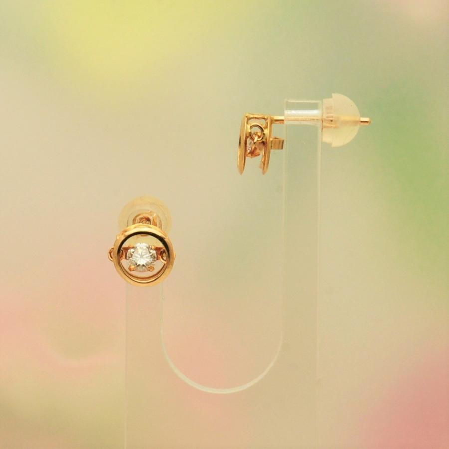 ダンシングストーン　ピアス【クロスフォー】正規品　 　揺れるピアス　k18ピンクゴールド　ダイヤ0.10ct |  | 03