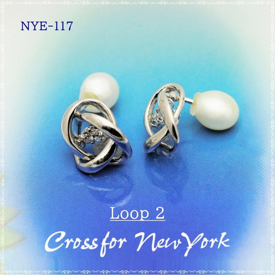 NYE-117 Loop2　ピアス【クロスフォーニューヨーク】正規品　ダンシングストーン 　揺れるピアス　シルバー925　 | 